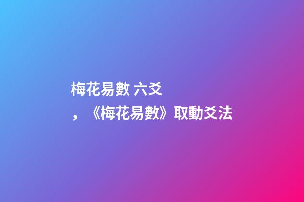 梅花易數 六爻，《梅花易數》取動爻法
